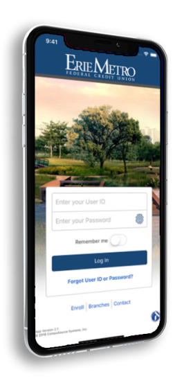 erie metro mobile banking screen shot